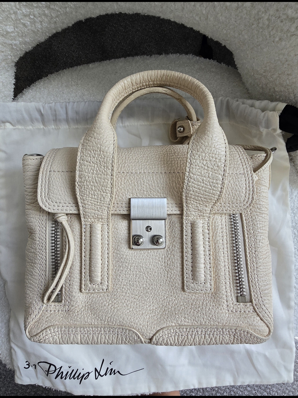 3.1 Phillip Lim Mini Cream Leather Satchel Bag - Cream